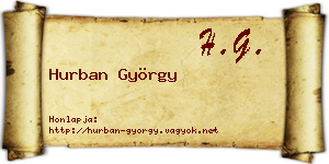 Hurban György névjegykártya