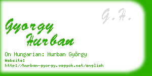 gyorgy hurban business card